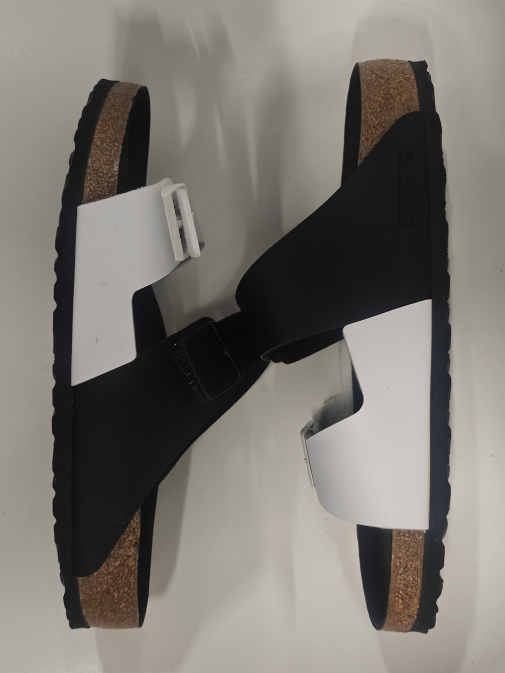 Birkenstock Arizona Split Black White Birko-Flor Sandals Regular 45 M12